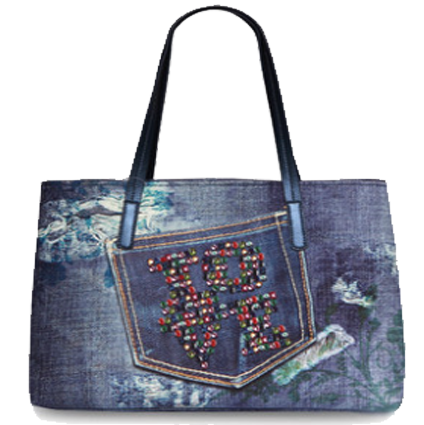 印花镶钻帆布包